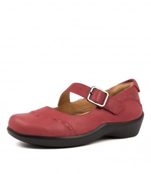 Women Ziera Angel (Wide) Mary Janes Dark Red | Z-276894