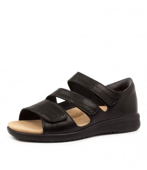 Women Ziera Bardot (Extra Wide) Sandals Black | Z-570936