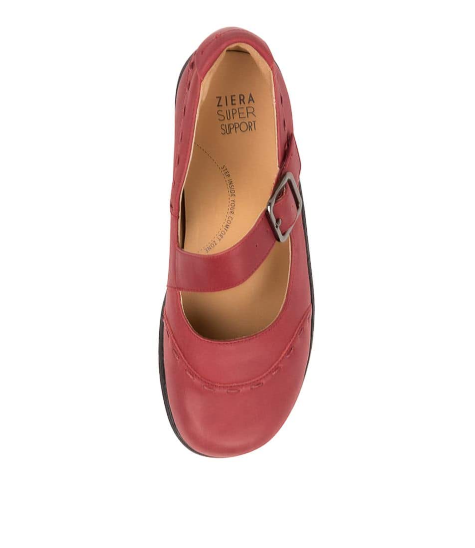 Women Ziera Angel (Wide) Mary Janes Dark Red | Z-276894