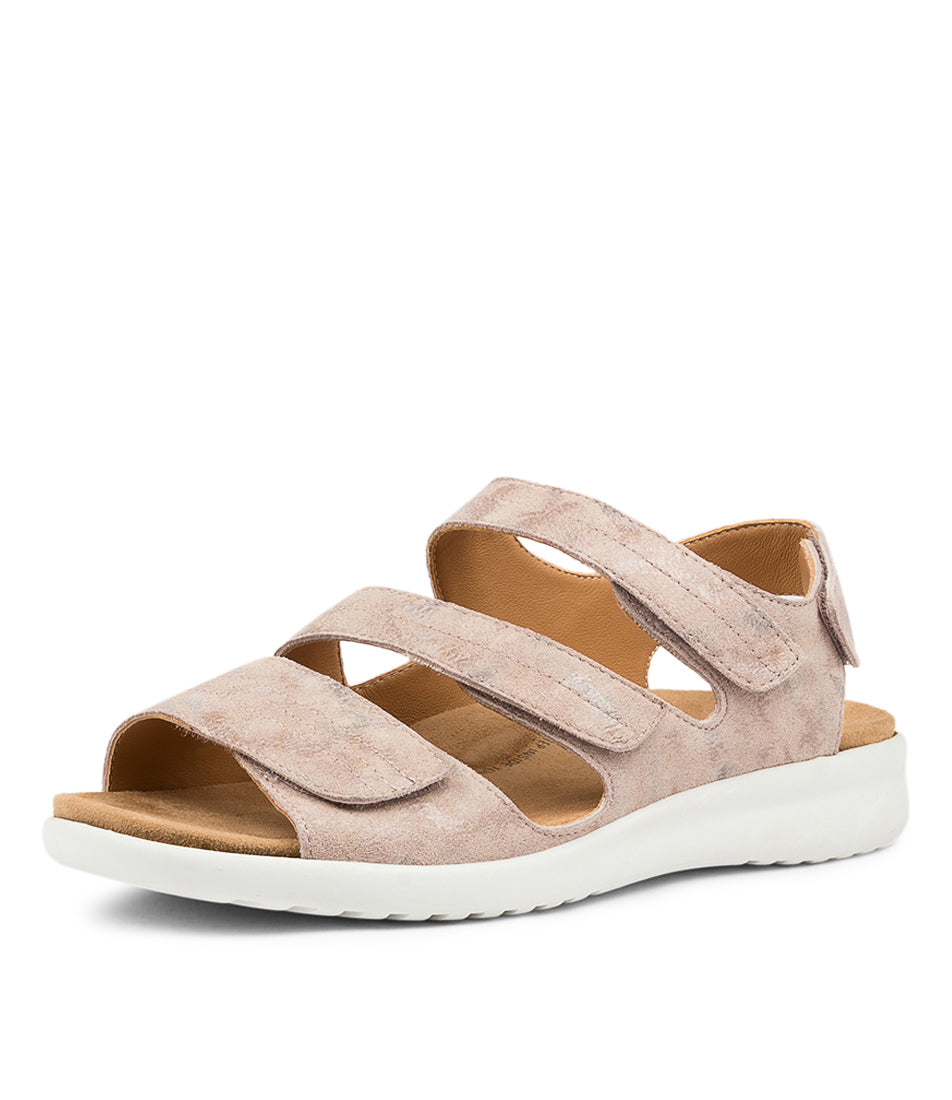 Women Ziera Bonny (Wide) Sandals Beige / White | Z-689704