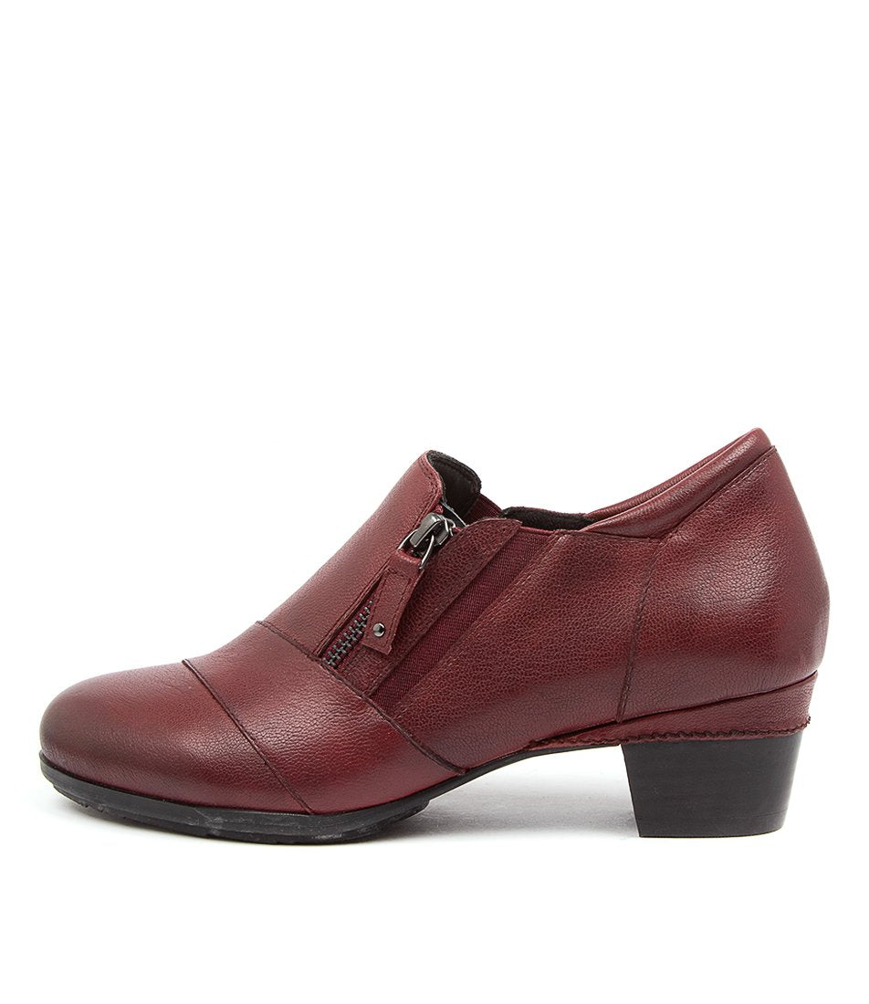 Women Ziera Camden (Wide) Heels Dark Red | Z-273015