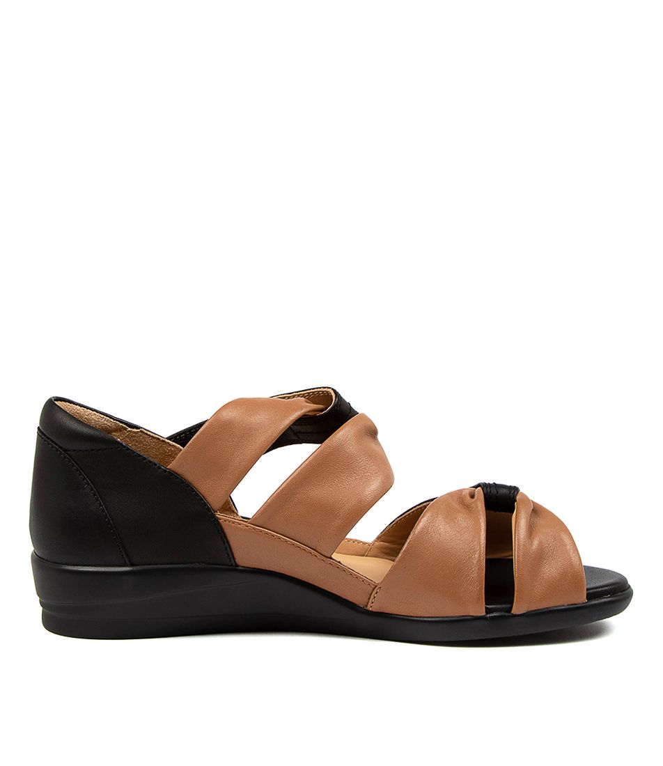 Women Ziera Doxie (Wide) Sandals Black / Brown | Z-857940