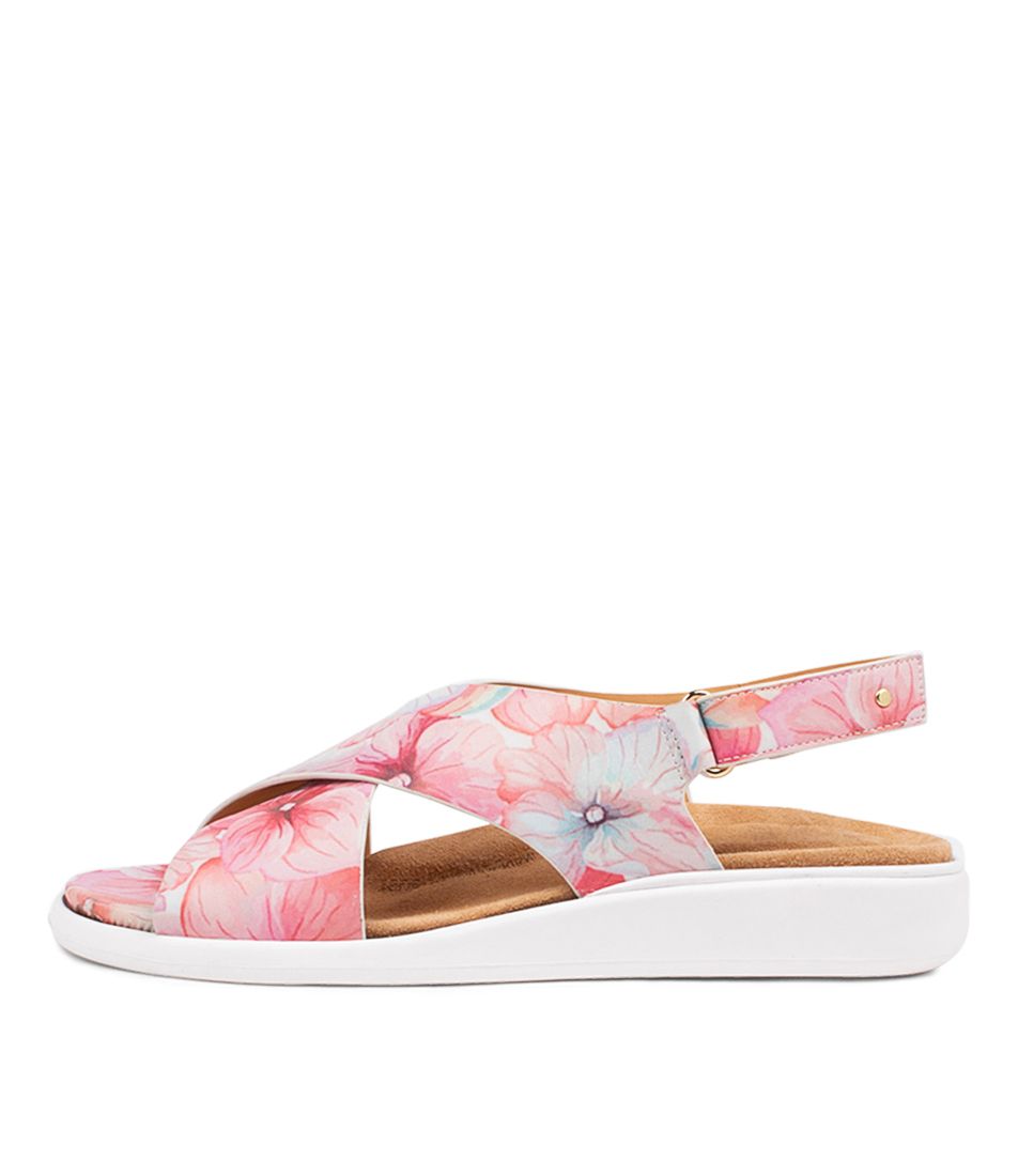 Women Ziera Ilda (Wide) Sandals Flower / White | Z-351829