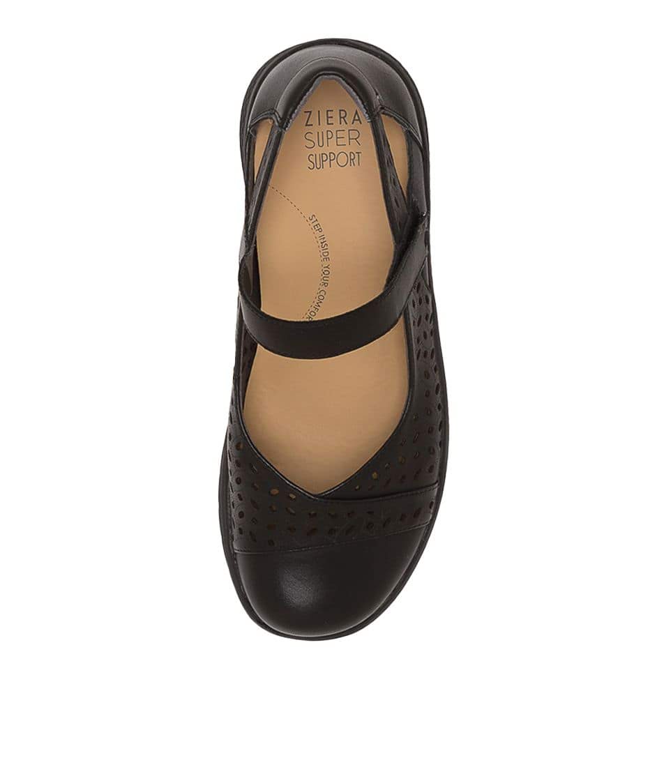 Women Ziera Selmah (Extra Wide, Adjustable Fit) Mary Janes Black / Black | Z-572319