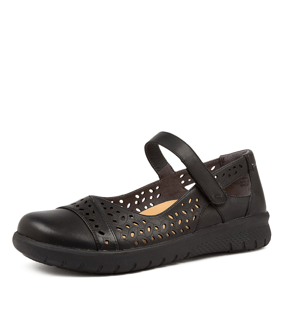 Women Ziera Selmah (Extra Wide, Adjustable Fit) Mary Janes Black / Black | Z-572319