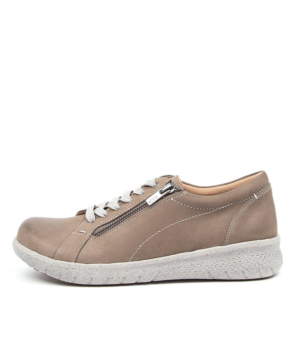 Women Ziera Solar (Extra Wide, Adjustable Fit) Sneakers Grey Brown | Z-590832