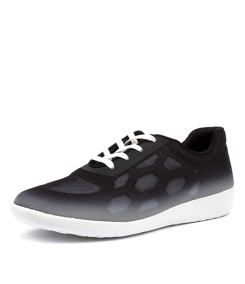 Women Ziera Umbria (Extra Wide, Adjustable Fit) Sneakers Black White | Z-046937