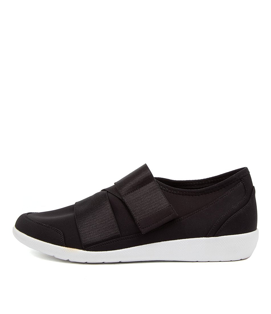 Women Ziera Urban (Wide, Adjustable Fit) Sneakers Black White | Z-810546